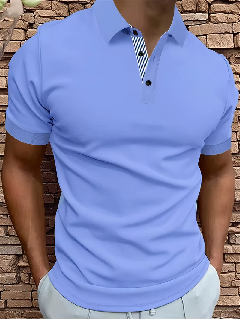 Chemises polo simples de couleur unie pour hommes