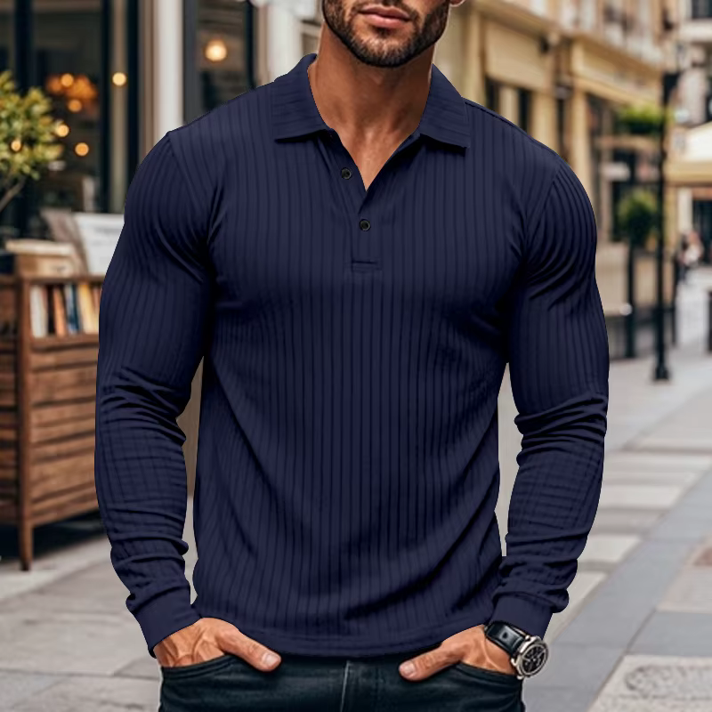 T-shirt fin à manches longues pour hommes