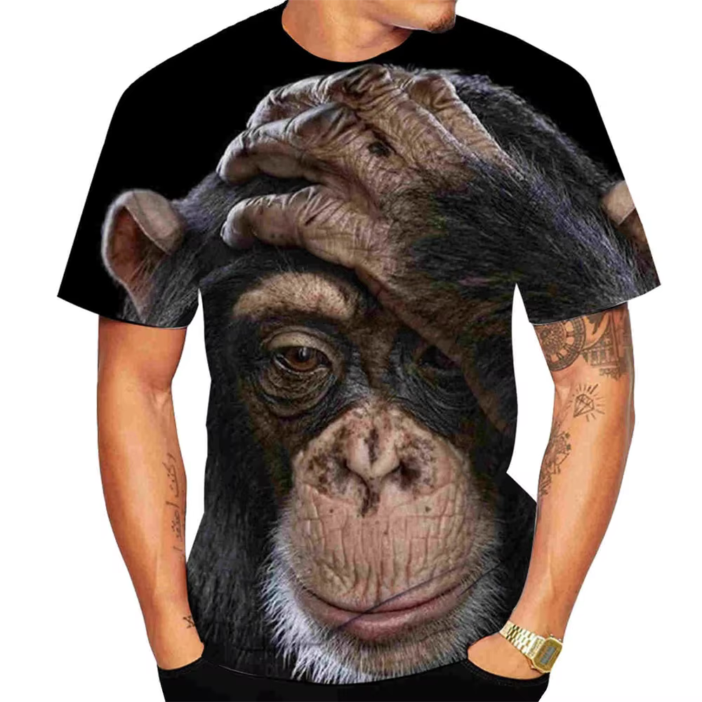 Drôle singe imprimé T-shirts pour hommes été vêtements