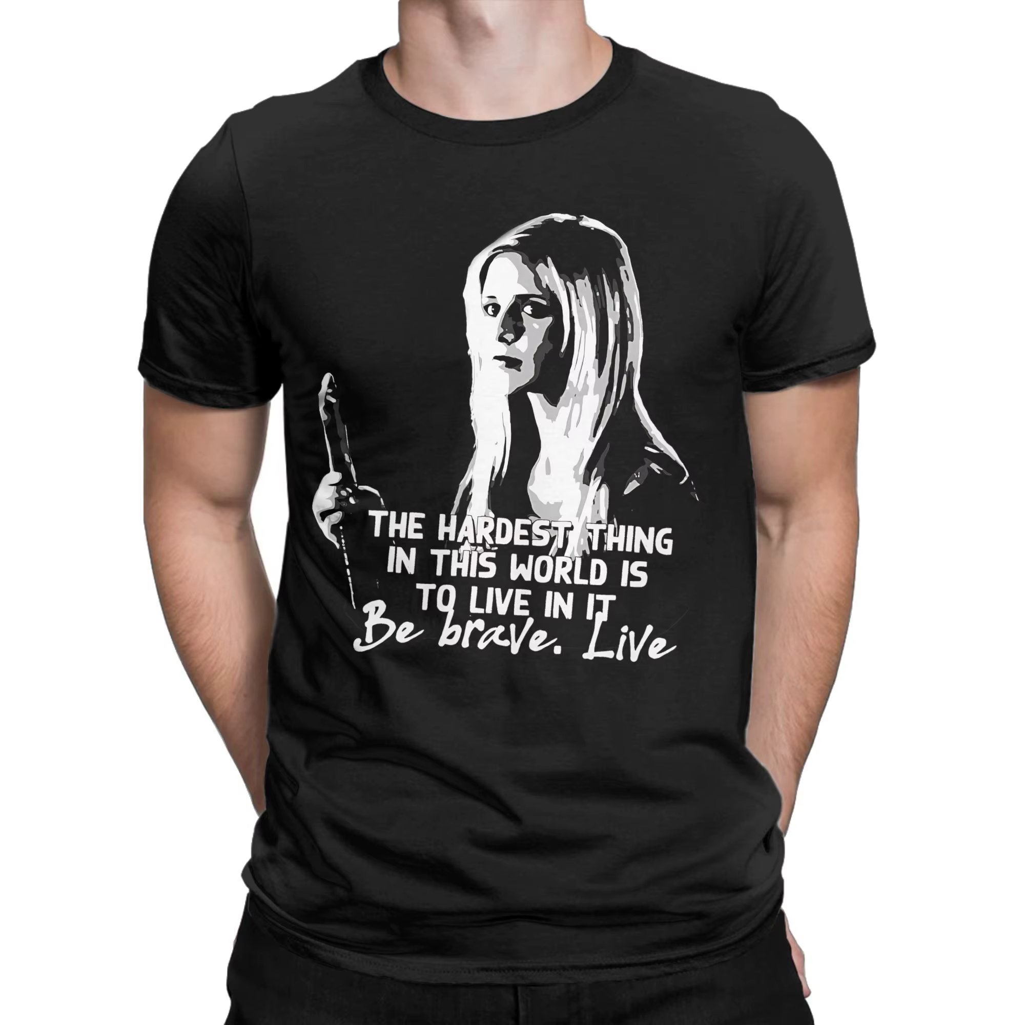 Buffy vampire slayer bravoure citation T-Shirts pour hommes décontracté pur coton