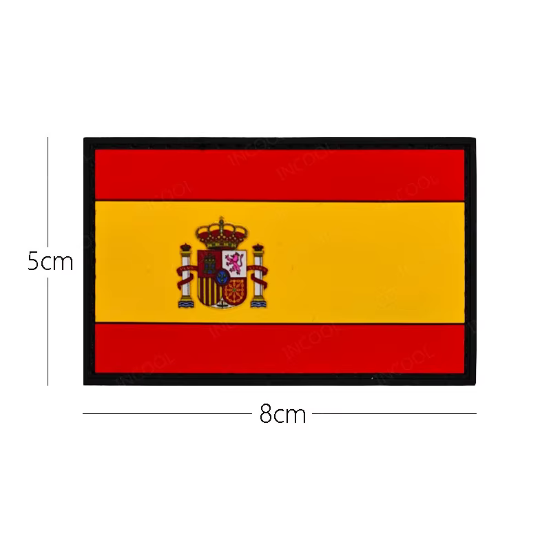 Écussons brodés drapeau espagnol Madrid Andalousie Cantabrie, décoratifs pour épaule, appliques drapeaux espagnols 3D en PVC, badges réfléchissants
