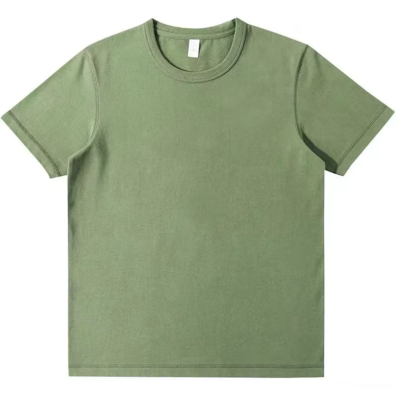 T-Shirt à manches courtes brossé vert avocat lourd 300g, haut d'été en coton de haute qualité vert Roden