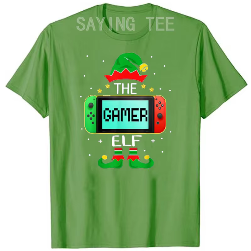 T-shirt de Noël elfe assressentiGamer Family Gaming pour enfants et hommes