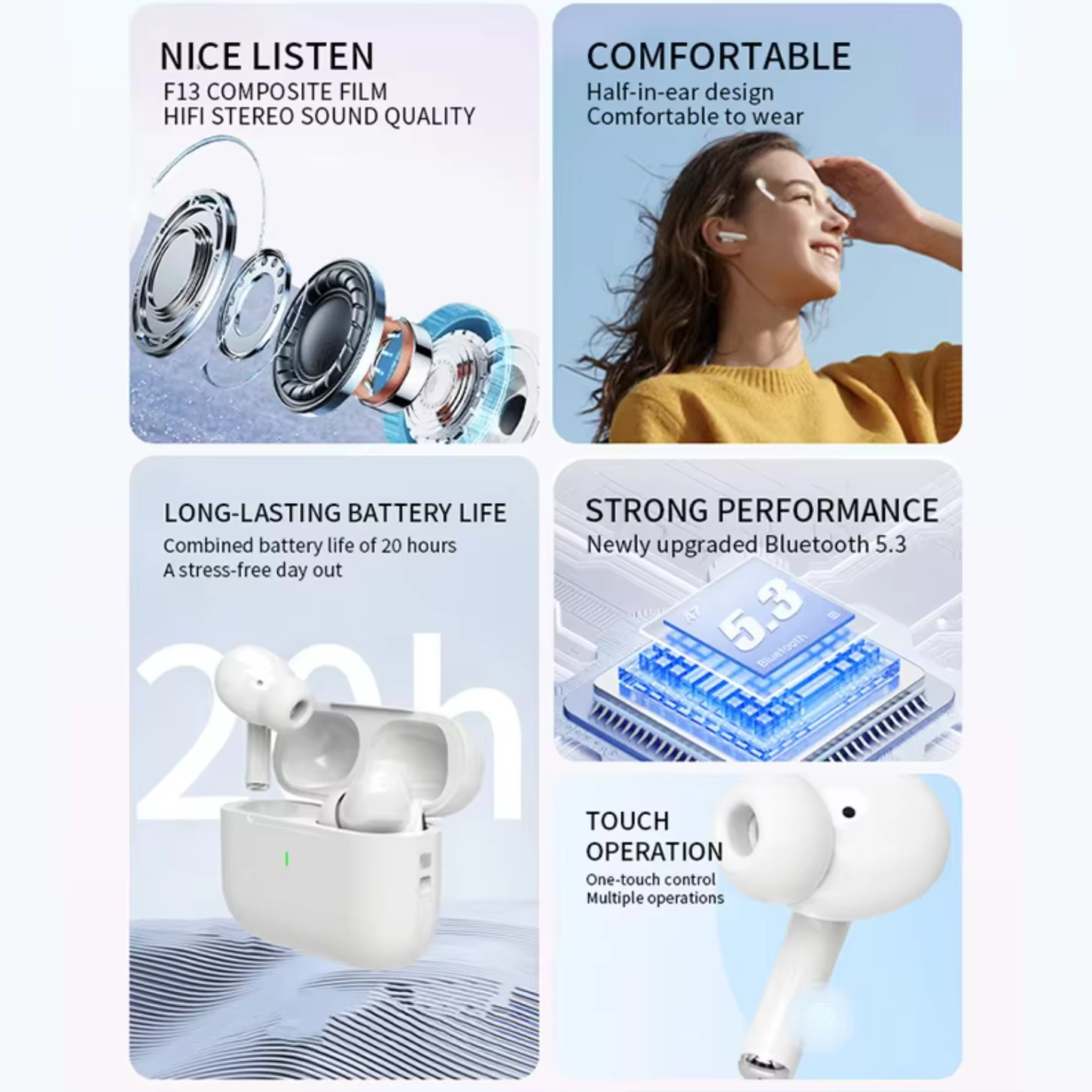 UEESFIT A5 – écouteurs Bluetooth ENC