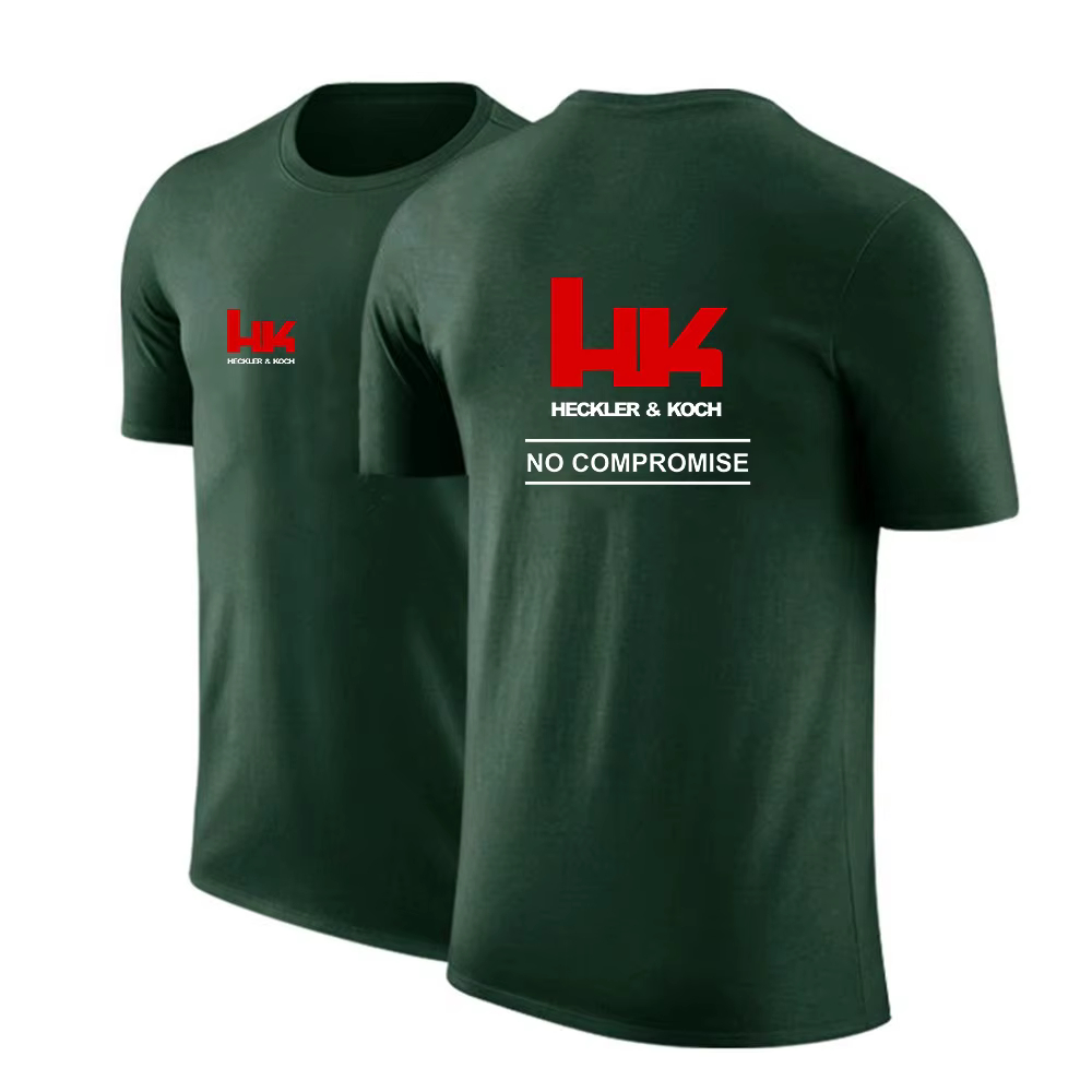 Hk Heckler Koch No Compromise Marque de créateur T-shirt à col rond pour hommes à la mode Sport décontracté à manches courtes Respirant Cool Top