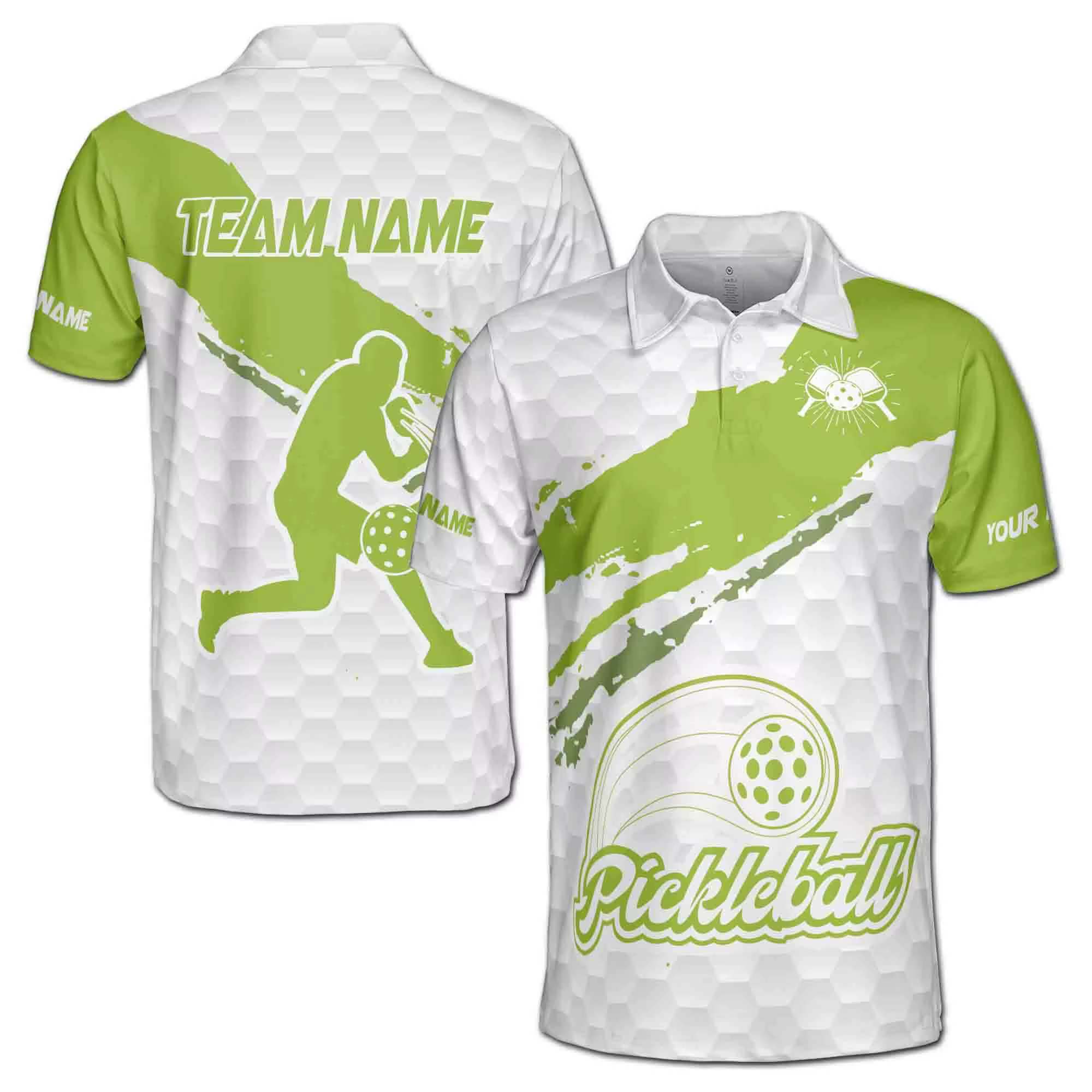 Polo de pickleball personnalisé avec nom