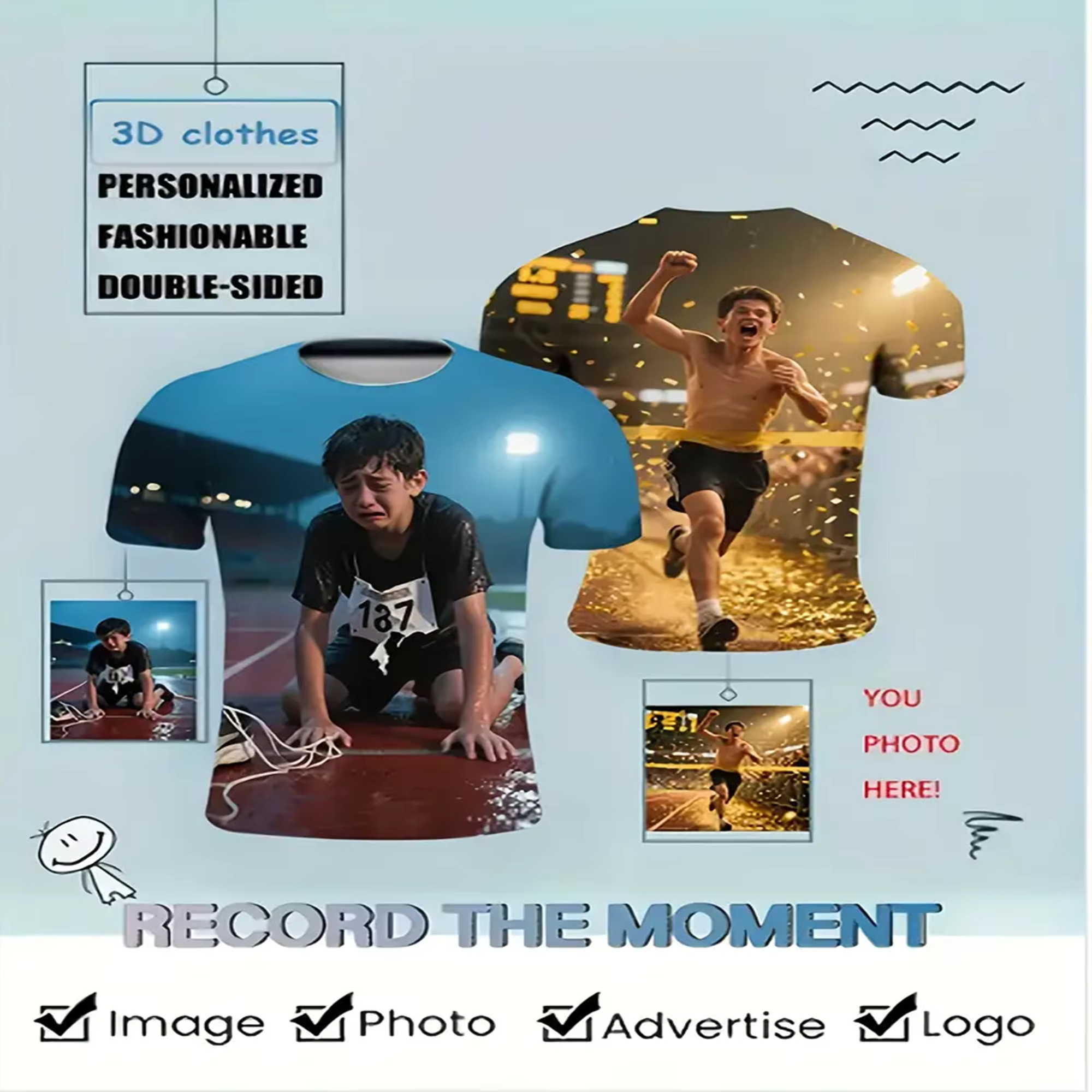 Personnalisez votre Photo impression 3D T-Shirts Anime hommes femmes décontracté mode à manches courtes t-shirt