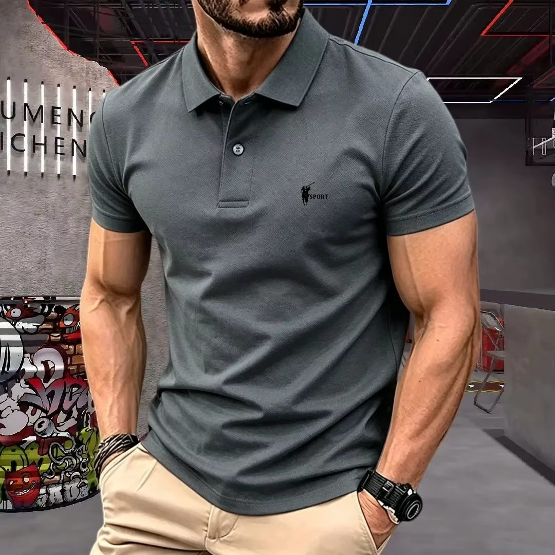 Polo homme été 2026 respirant à manches courtes – Chemise de golf et de bureau