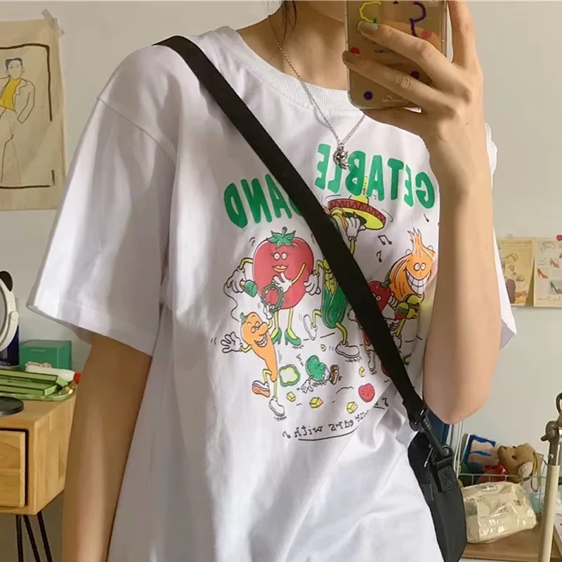 Bande végétale imprimer femmes t-shirt Harajuku Streetwear esthétique graphique