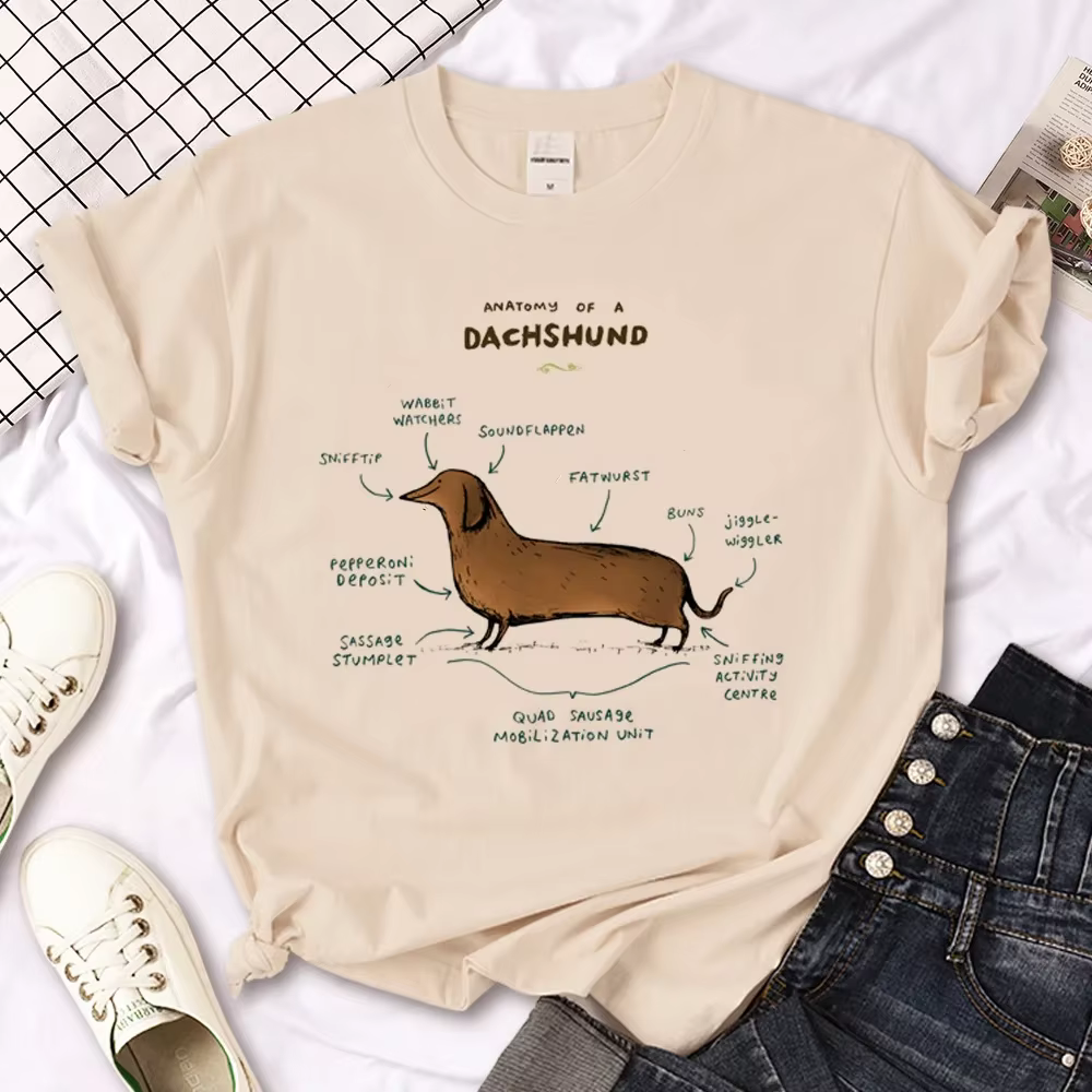 Teckel T-shirts femmes drôle t-shirt femme Streetwear vêtements décontracté hauts