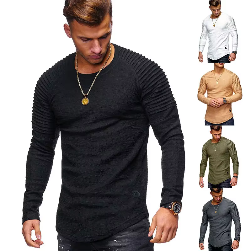 MRMT 2026 Nouveau T-shirt Homme Uni Coupe Slim Col Rond Manches Longues