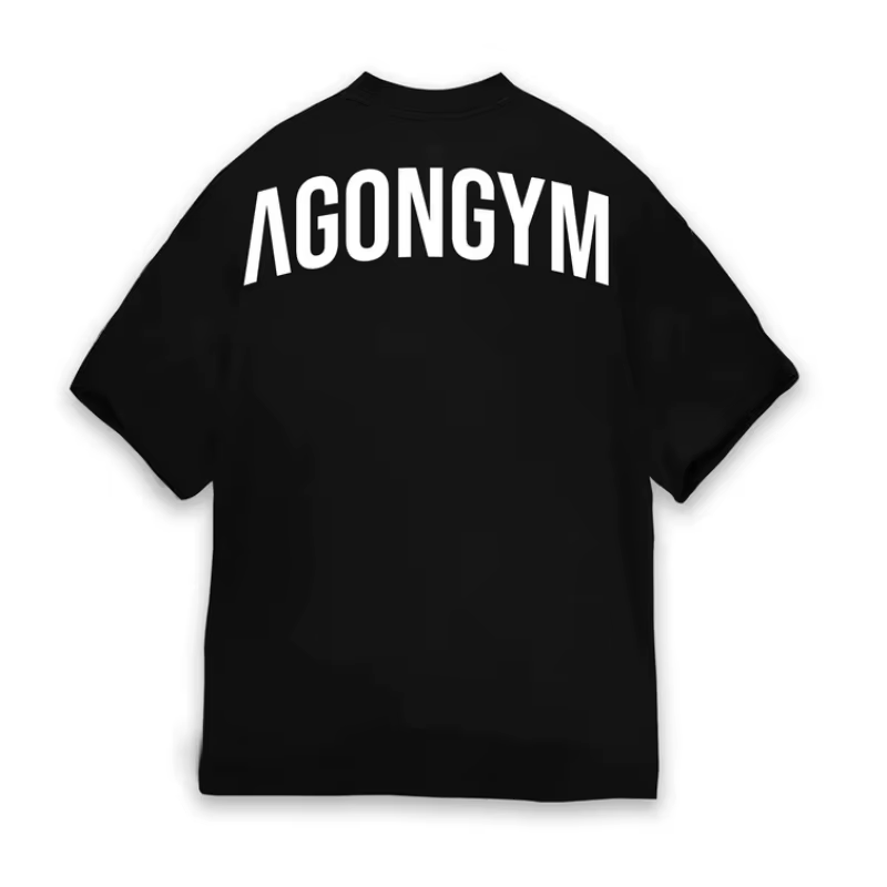 AGONGYM T-shirt Homme Oversize Imprimé Lettres en Coton Respirant pour Gym