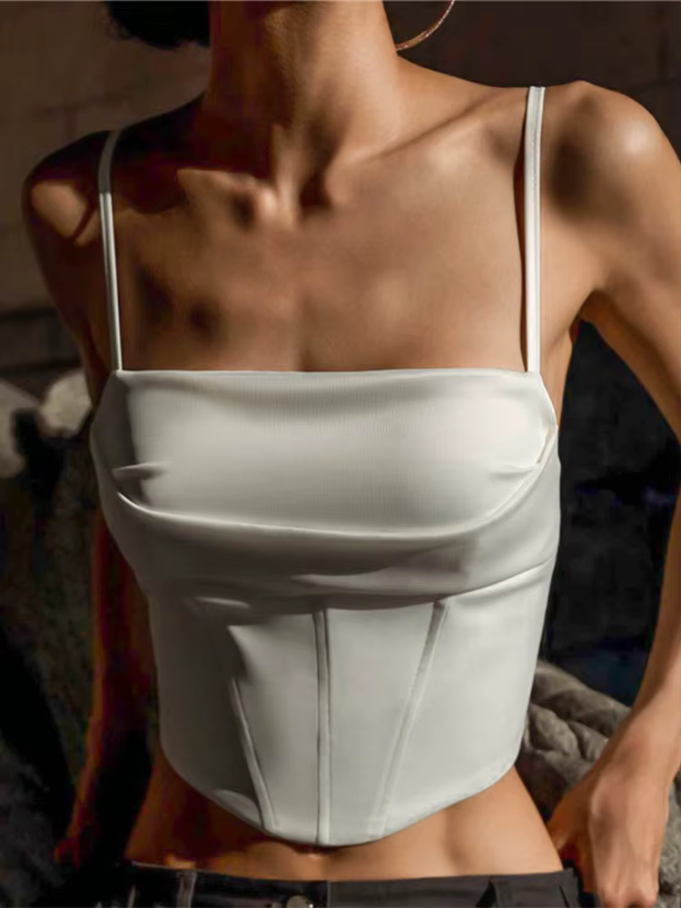 Haut Moulant Sexy à Bretelles Spaghetti et Dos auxpour Femme