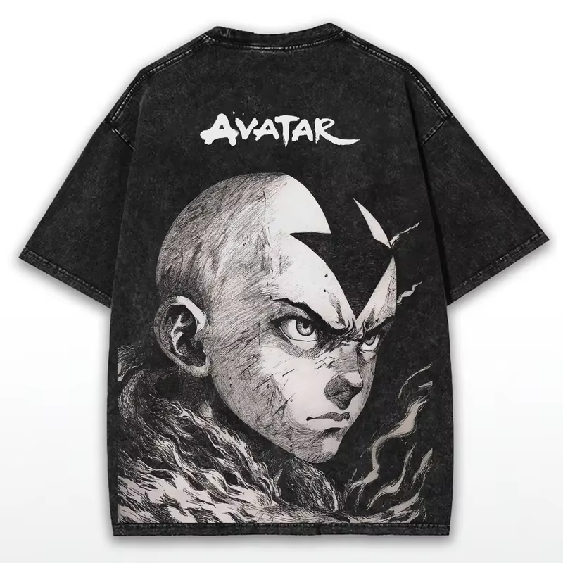 Avatar: le dernier maître de l'air Anime Aang graphique T-shirt décontracté lavé