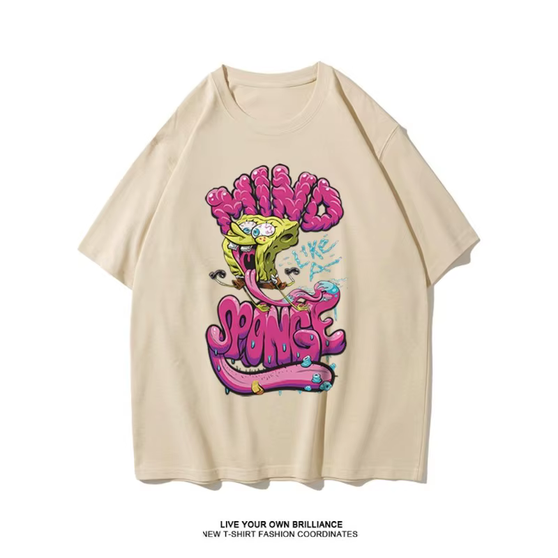 T-shirt pour homme avec motif graffiti sur le devant sur le thème de Bob l'éponge « Mind Like A Sponge »