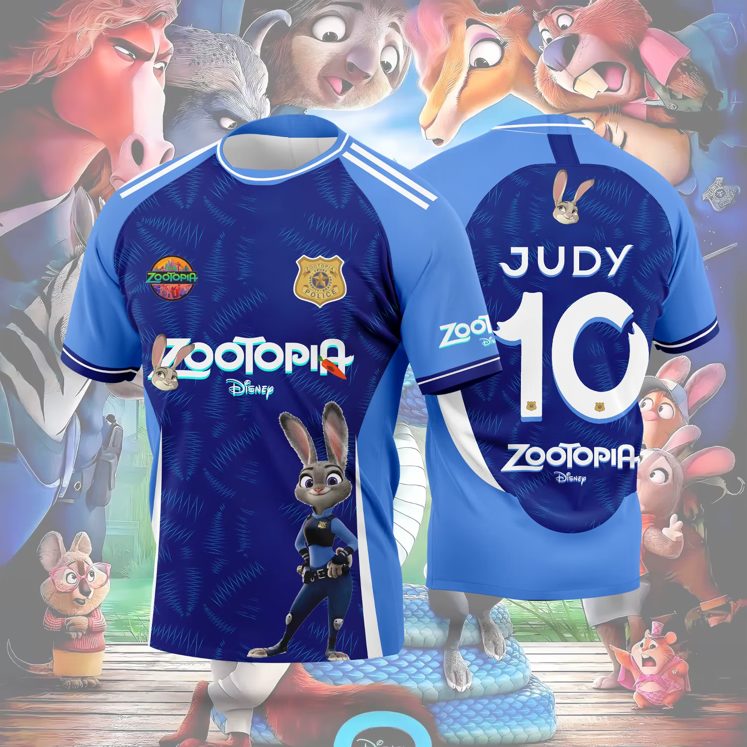Nouveauté 2026 : Maillot Anime Zootopia - T-shirt de sport décontracté pour hommes et femmes pour les amateurs de manga