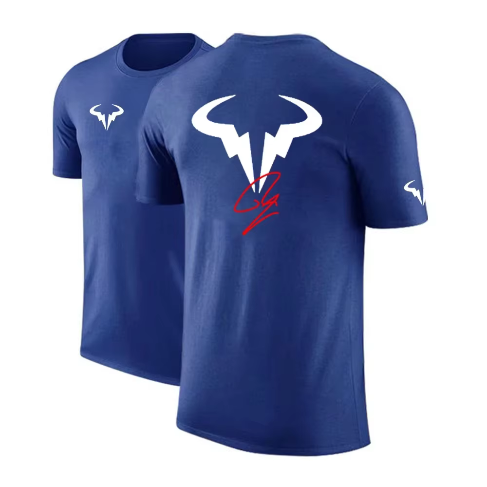 Rafael Nadal joueur de tennis hommes marque coton haute qualité impression ordinaire à manches courtes T-Shirt couleur unie décontracté hauts