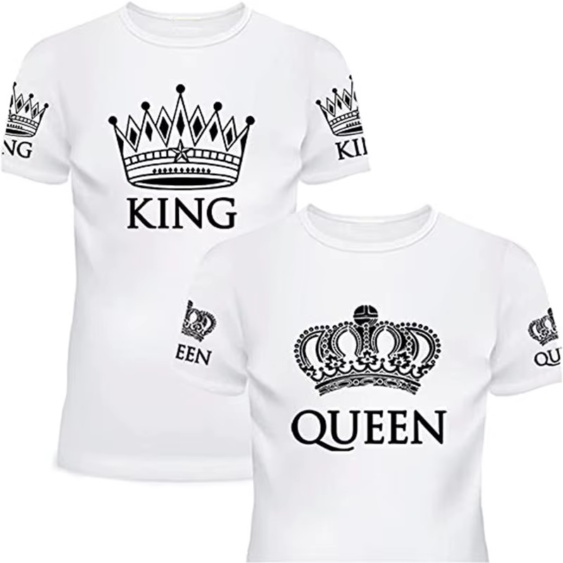 T-shirt graphique à manches courtes pour couples