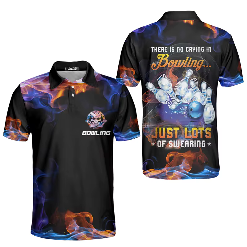 Polo de bowling imprimé léger coloré
