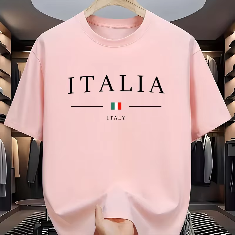 Italie mode T-shirts pour hommes de haute qualité 100% coton col rond manches courtes été quotidien sport décontracté