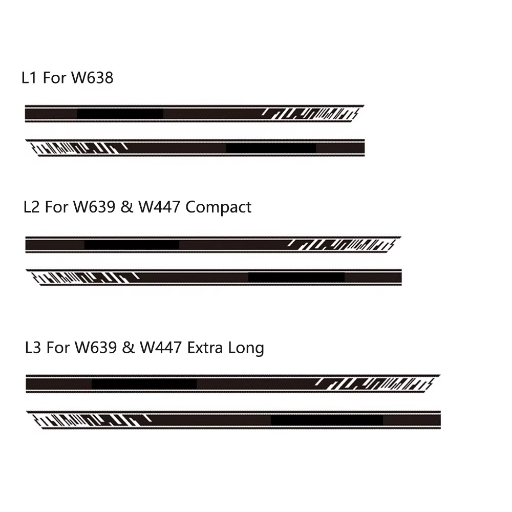 Autocollants en vinyle pour porte latérale de voiture, pour Mercedes Benz Vito classe V Viano W638 W639 W447 V260 110 113 115 Marco Polo, accessoires de réglage