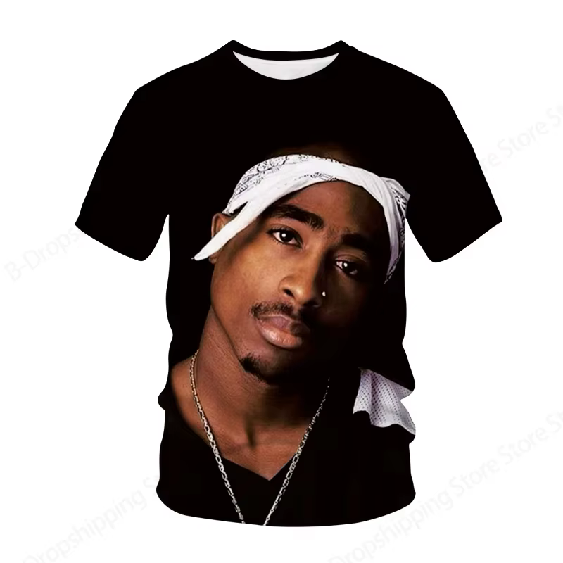 Nouveaux hommes femmes rappeur Tupac T-shirt 3d 2pac impression