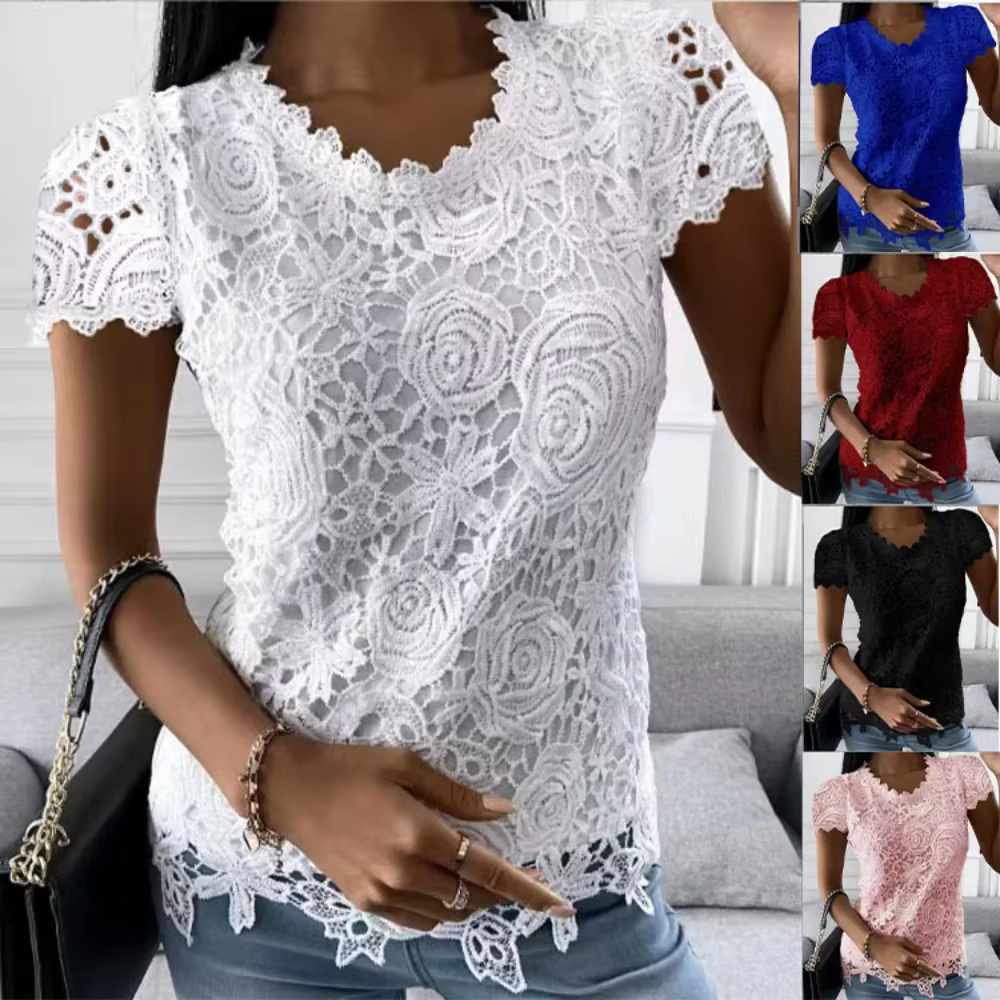 Dentelle t-shirt femmes élégant