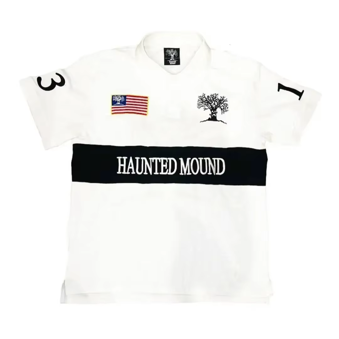 T-shirt Polo Rouge Brodé Racing Haunted Mound