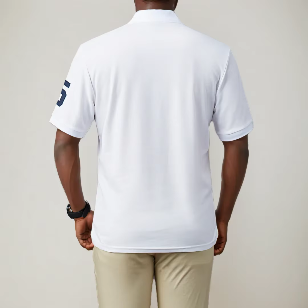 Blanc NEW YORK hommes Polo t-shirts 100% coton été affaires t-shirt décontracté solide respirant boutons col