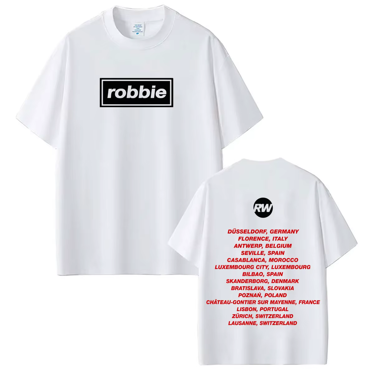 Robbie Williams BRITPOP Album 2026 Tour Print T-shirts Hommes Femmes T-shirt Mode Manches Courtes Coton Décontracté Oversize