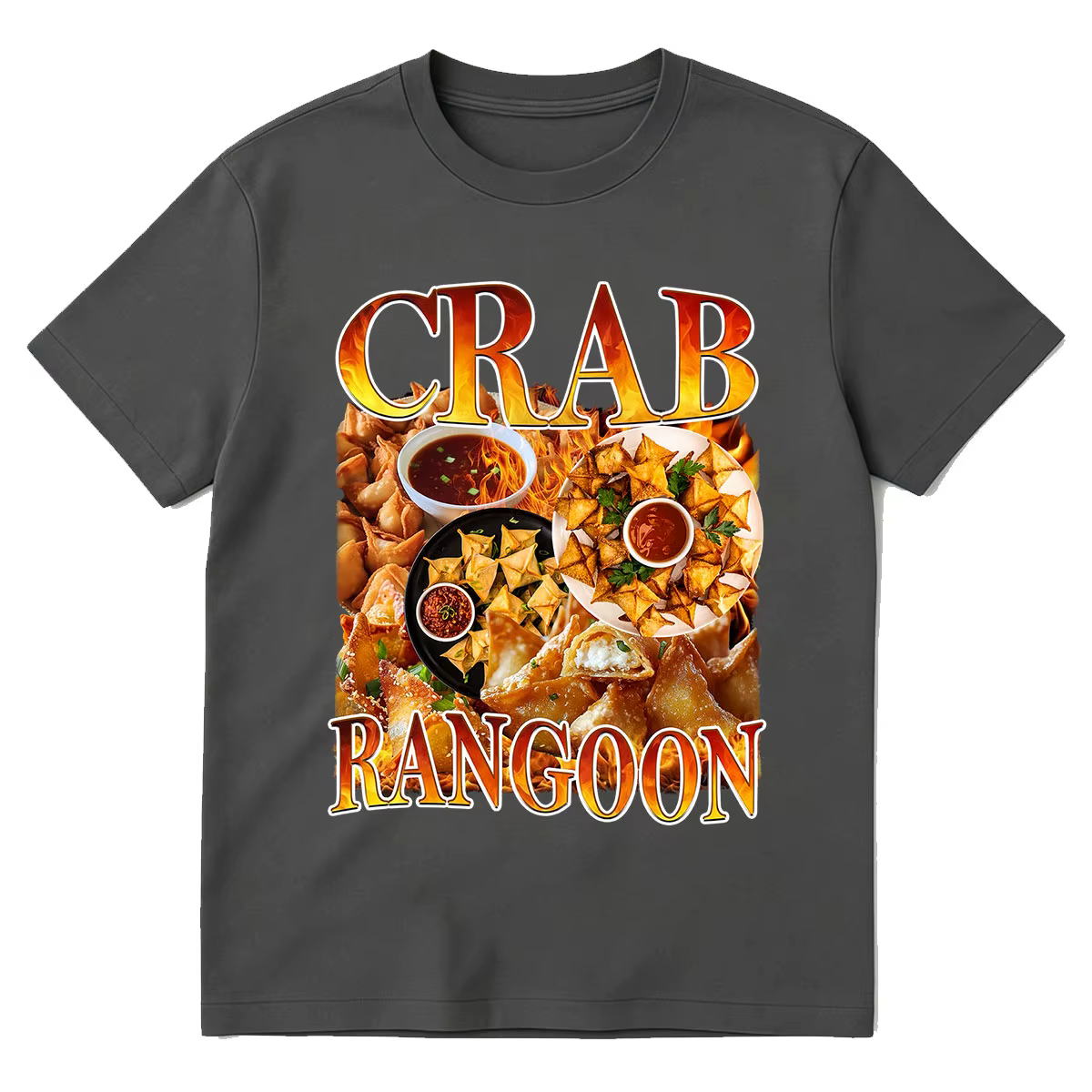 T-shirt vintage Crab Rangoon, style rétro années 90, amuse-gueules amusant, apéritif asiatique, t-shirts graphiques pour hommes et femmes, en coton, à manches courtes