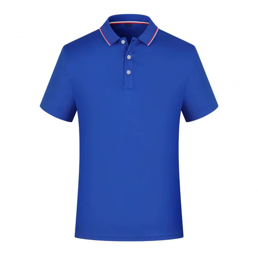 Polo uni pour hommes, col rayé, manches courtes, séchage rapide, respirant, décontracté, pour un usage quotidien, vêtements de travail