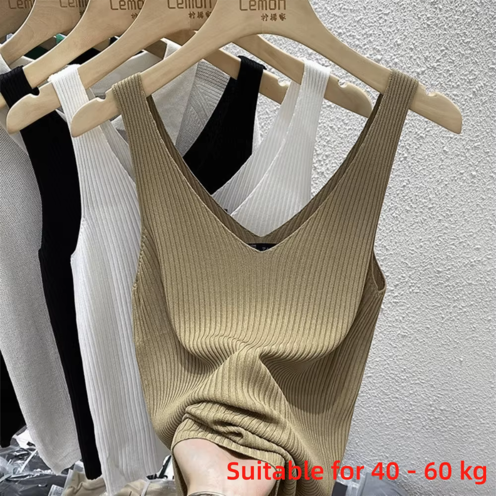 Débardeur en soie glacée couleur unie