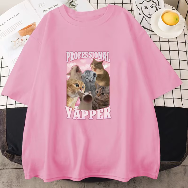 T-shirts imprimés avec des mèmes de chats amusants pour hommes et femmes