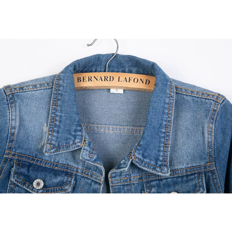 Veste courte en Jean à manches trois quarts pour femme