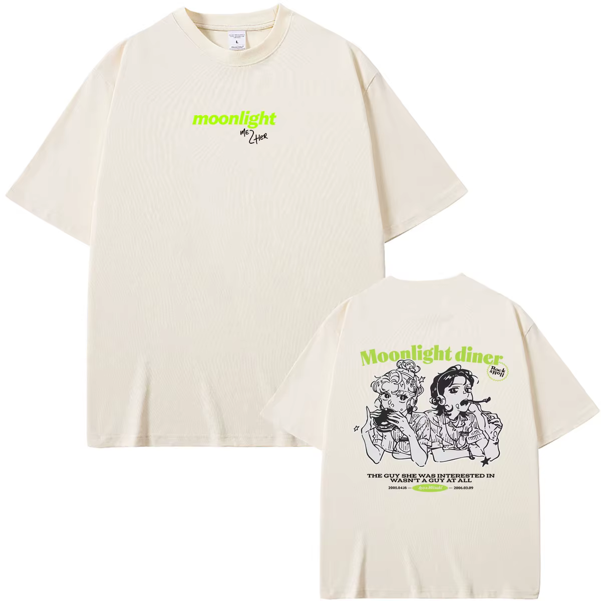 T-shirt décontracté surdimensionné à col rond pour hommes et femmes