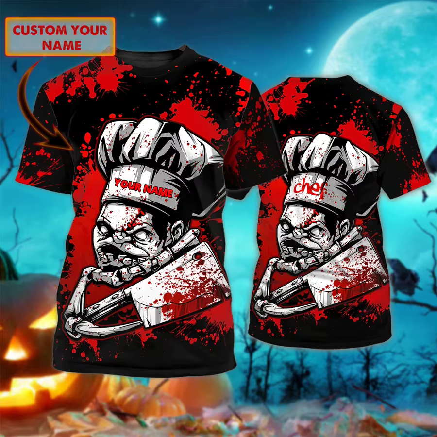Chef tatoué été hommes T-shirt nom personnalisé