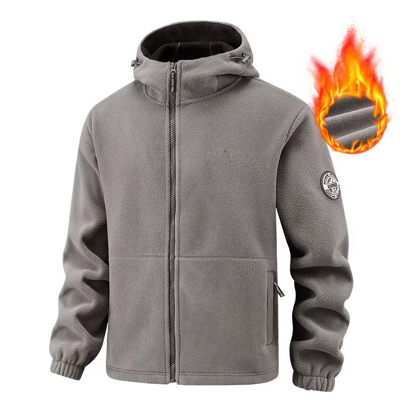 Sweat à capuche polaire pour homme – Veste de sport décontractée chaude pour l'hiver