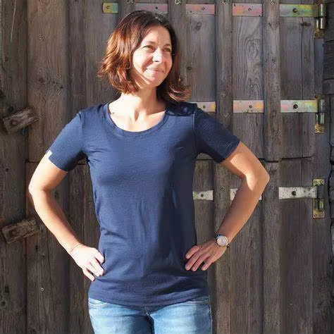 T-shirt à manches courtes en laine mérinos pour femme