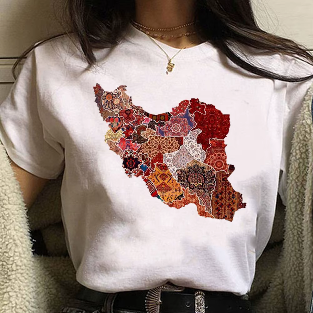 T-shirt Iran pour femmes, t-shirt harajuku, vêtements amusants pour femmes