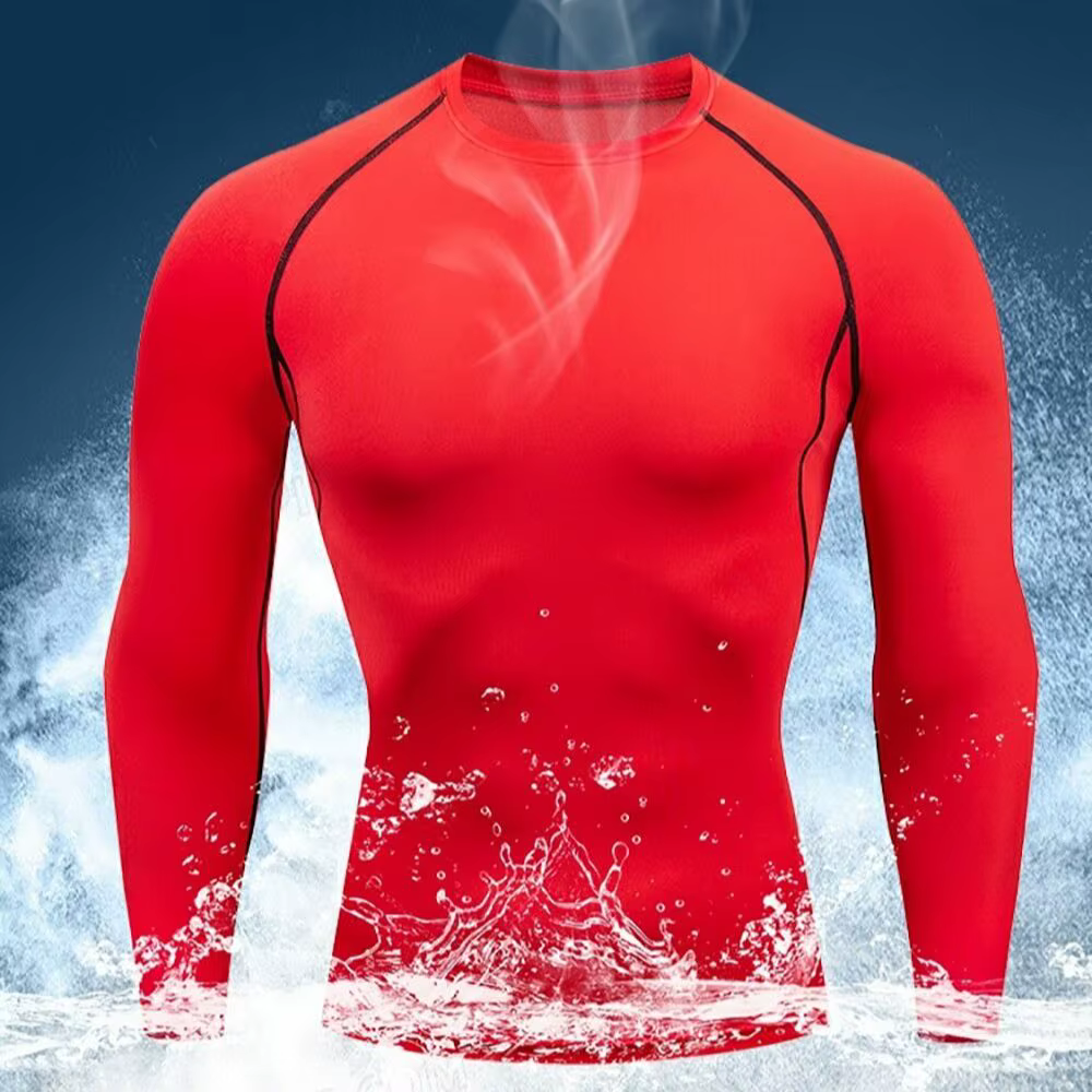 T-shirt fitness à manches longues pour hommes