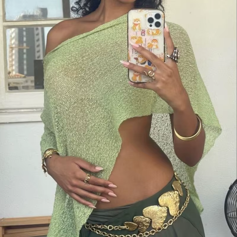 Haut Poncho transparent pour femme