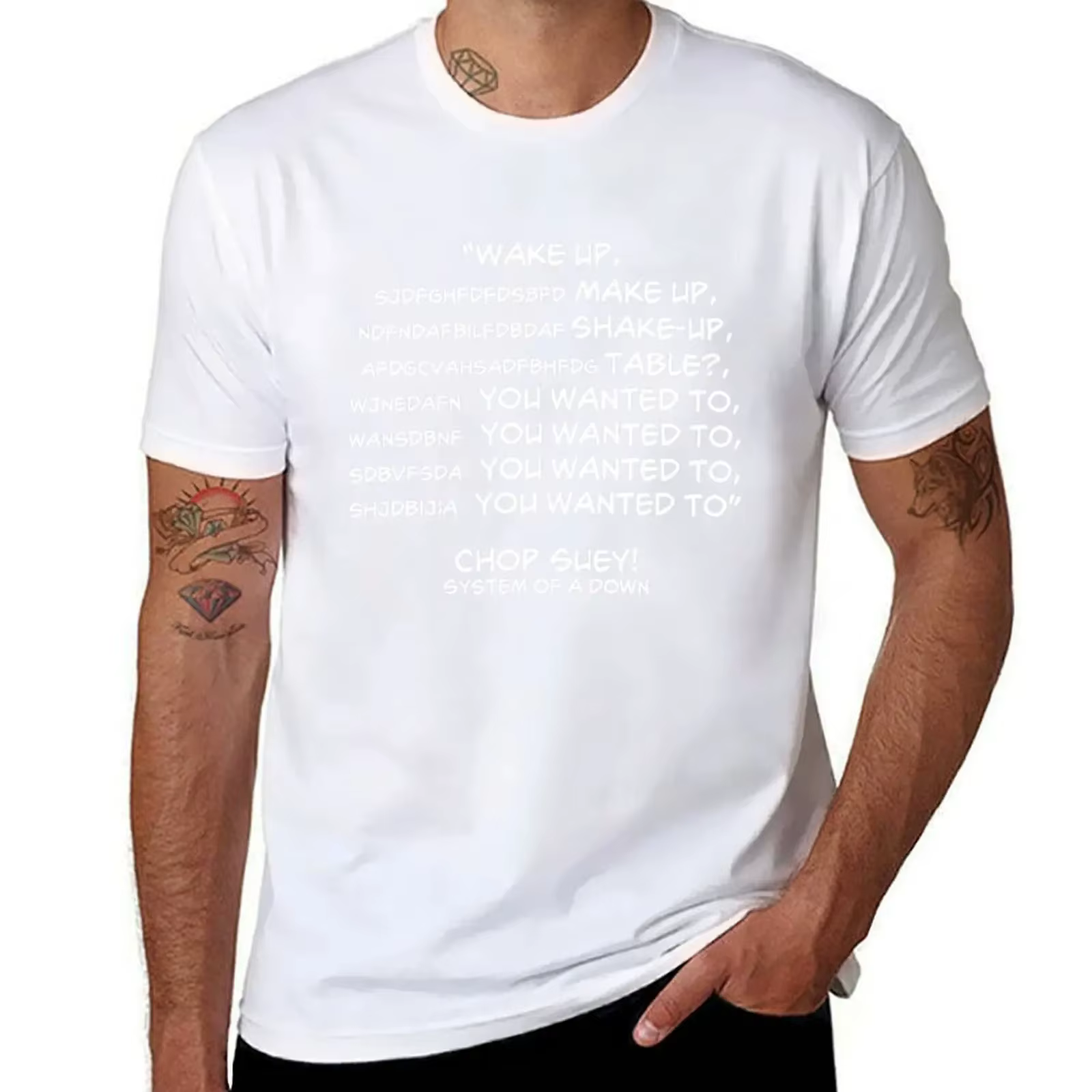 Système d'un Down Chop Suey T-Shirt noir haut d'été T-shirts pour hommes décontracté ample manches courtes col rond mode Streetwear
