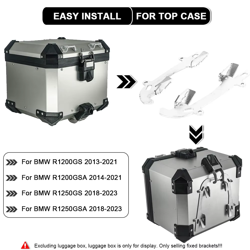 Support fixe de valise en aluminium, plaque de montage pour sacoche supérieure pour BMW R1200GS Adventure R1250GS LC ADV GS R1200 R1250 R1200GSA