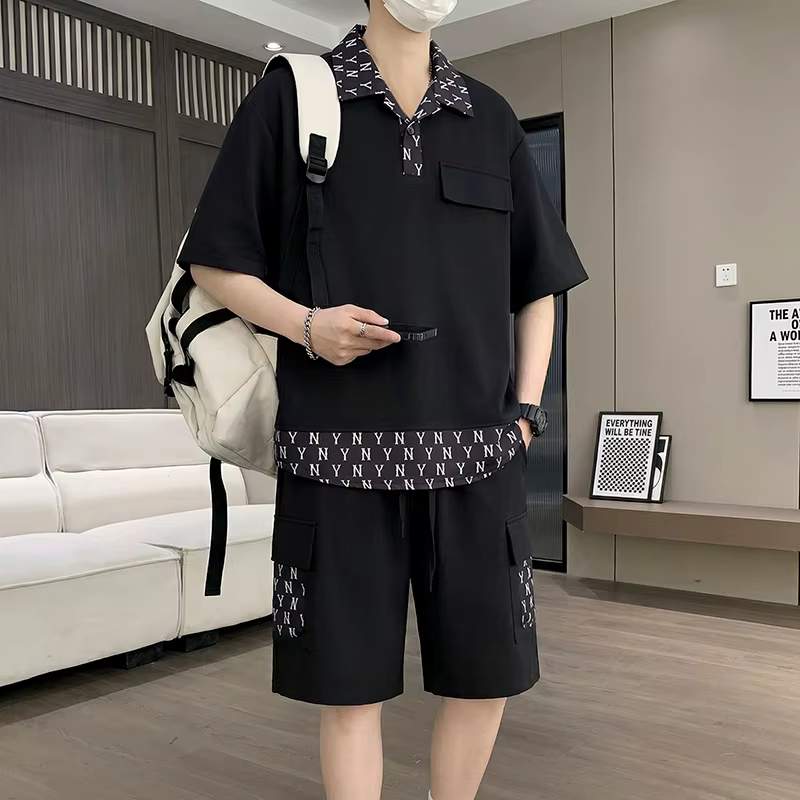 Ensemble T-shirt et short 5 points pour homme – Nouvelle collection été