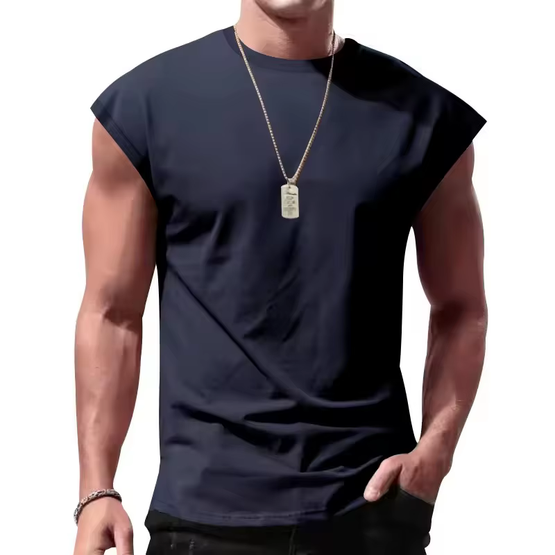 T-shirt décontracté à manches courtes et col rond pour homme