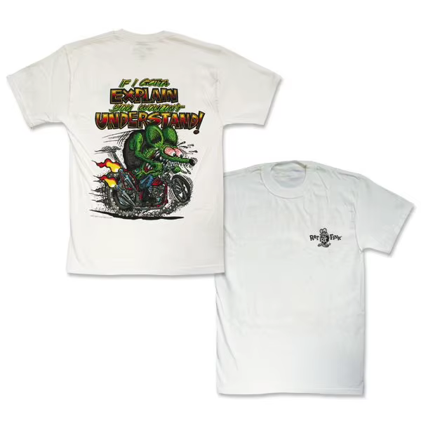 T-shirt en coton à motif graphique 2026 Motorcycle Rat Monster Vintage Modified Car Culture pour Hommes et Femmes