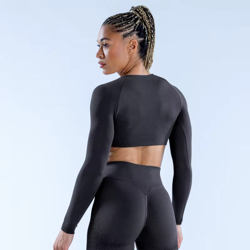 Haut de yoga court pour femme à col en V profond