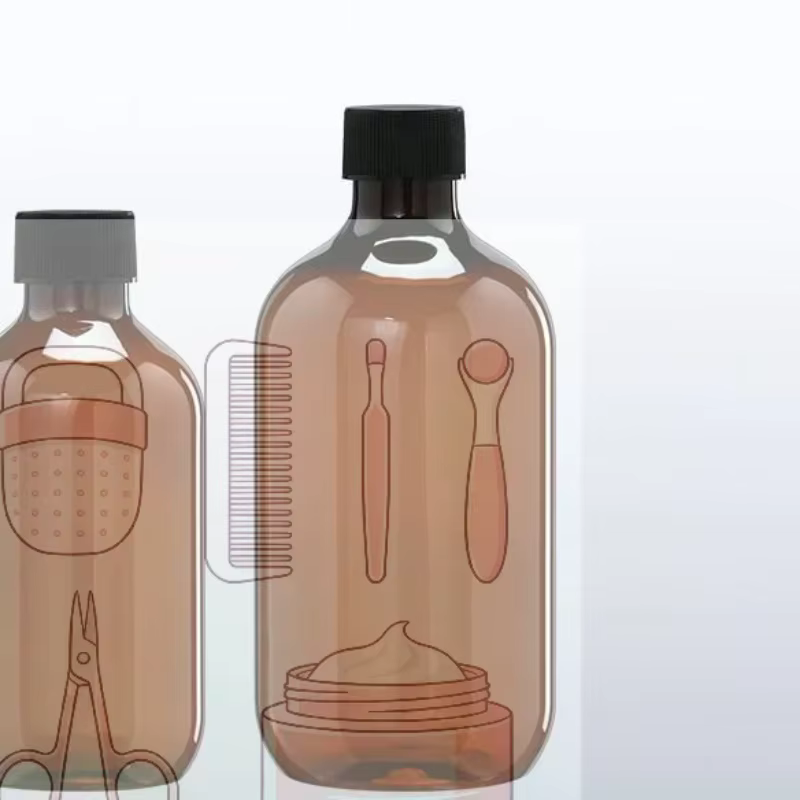 Bouteilles distributeur à bouchon rabattable 300ML 500ML en plastique rechargeables pour lotion, shampoing, savon – Essentiels de voyage et de salle de bain