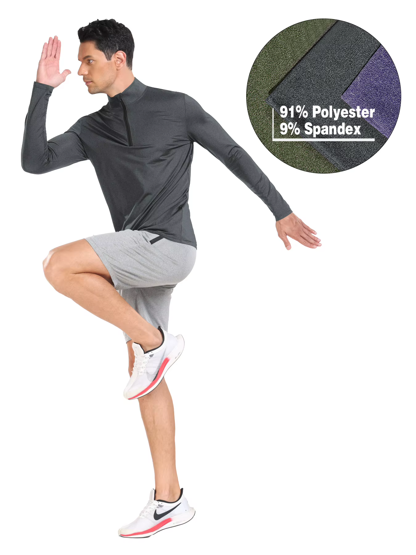Pull de golf pour homme à col zippé